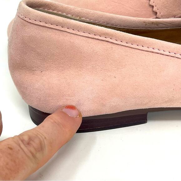 Suede Ice Pink Penny Loafers NWOT - Picture 7 of 13